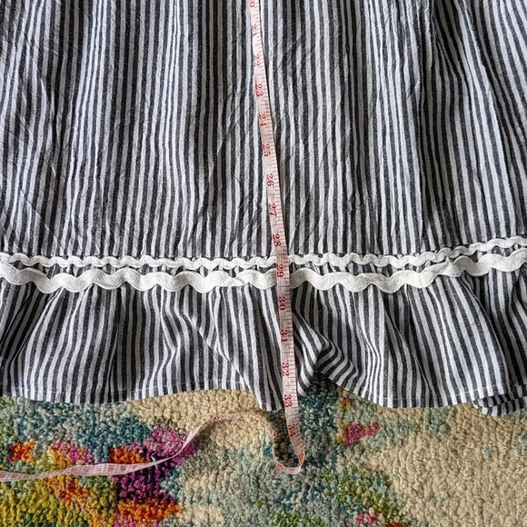 THML Tribal Dress Blue And White Stripes Size L - Picture 9 of 9